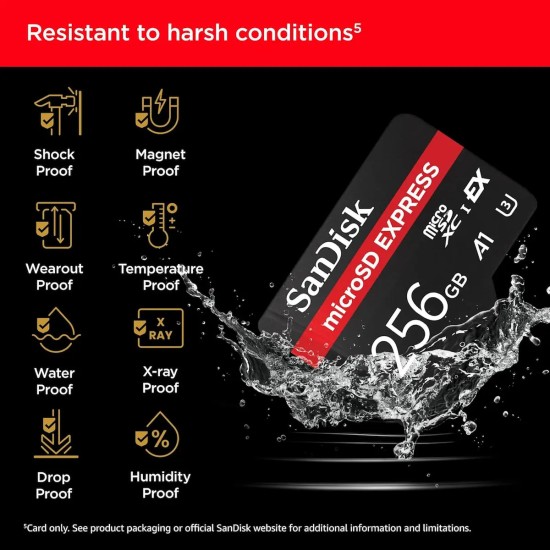 SANDISK 256GB microSD Express Card - Up to 880MB/s Read Speeds